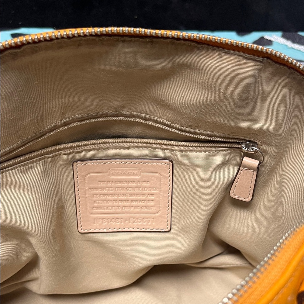 Coach Peyton Cora Domed Satchel Orange Saffiano Leather Crossbody Bag F25671 - Picture 12 of 16